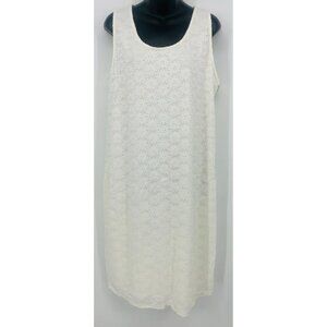 Isabel Maternity Dress Size Large White Floral Sleeveless Scoop Neck Women New